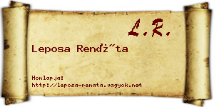 Leposa Renáta névjegykártya
